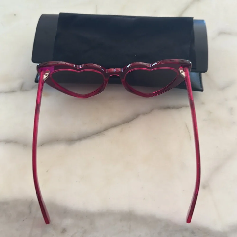 Saint Laurent Pink LOU LOU heart glasses! NBW - Picture 3 of 5